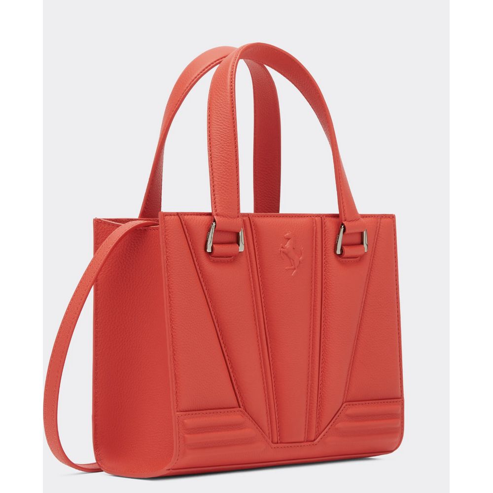 Sac à main en cuir rouge Ferrari