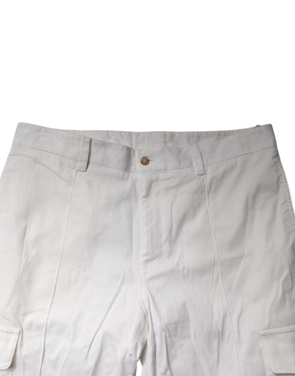 Dolce & Gabbana White Cotton Jogger Cargo Skinny Pants by Dolce & Gabbana