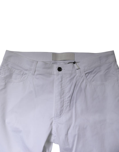 Dolce & Gabbana White Cotton Stretch Skinny Dress Formal Pants by Dolce & Gabbana