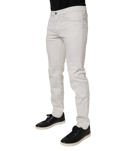 Dolce & Gabbana White Cotton Stretch Skinny Slim Denim Jeans by Dolce & Gabbana