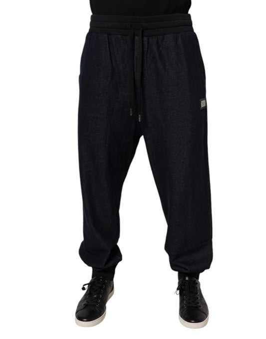 Dolce & Gabbana Black Jacquard Cotton Jogger Sweatpants Pants by Dolce & Gabbana