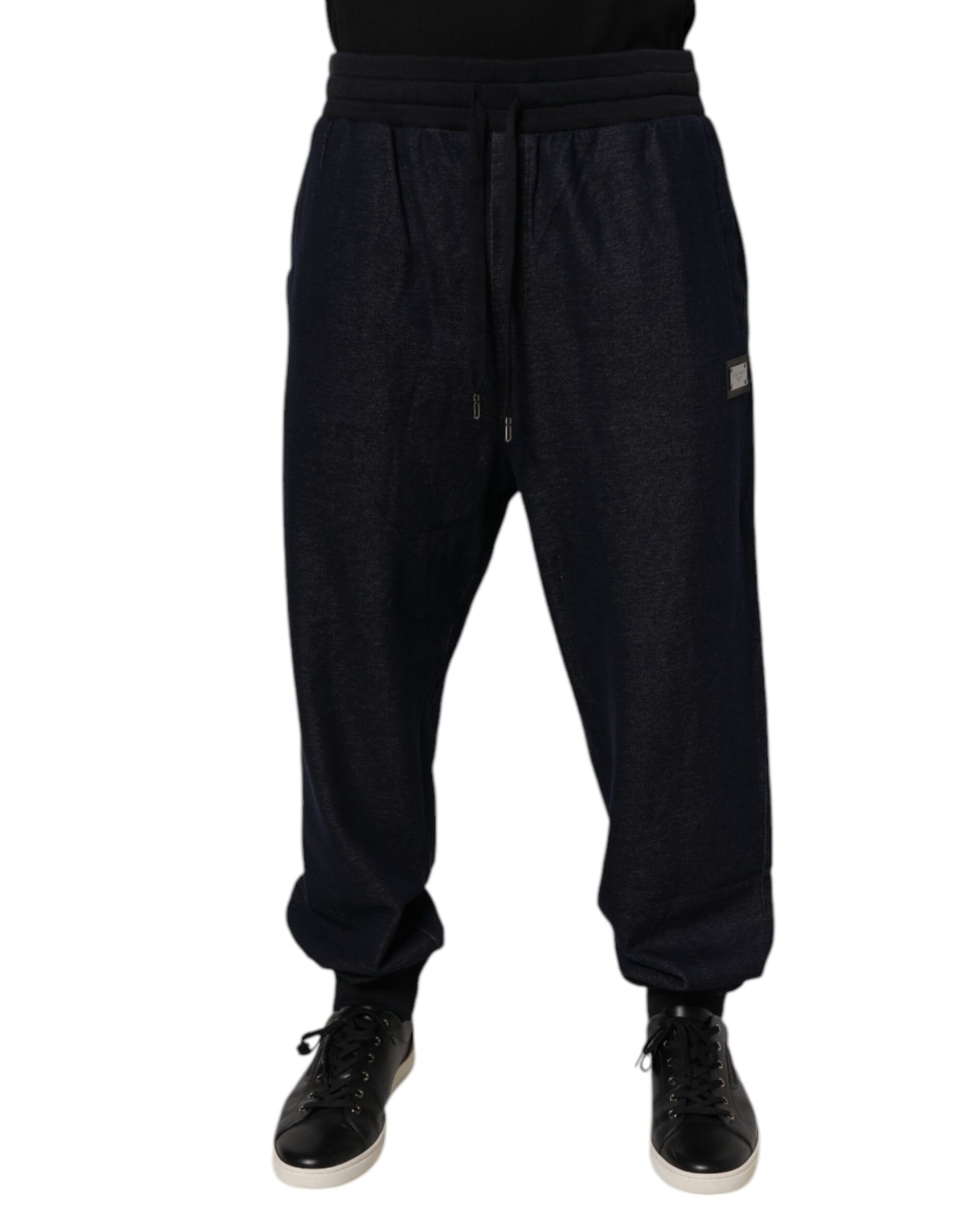 Dolce & Gabbana Black Jacquard Cotton Jogger Sweatpants Pants by Dolce & Gabbana