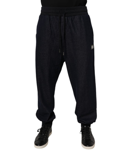 Dolce & Gabbana Black Jacquard Cotton Jogger Sweatpants Pants by Dolce & Gabbana