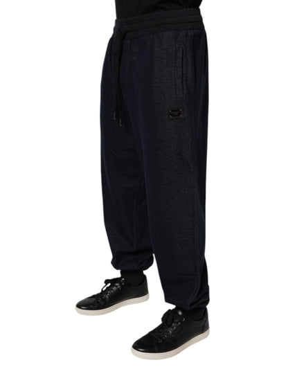 Dolce & Gabbana Black Jacquard Cotton Jogger Sweatpants Pants by Dolce & Gabbana