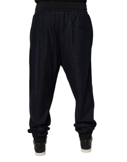 Dolce & Gabbana Black Jacquard Cotton Jogger Sweatpants Pants by Dolce & Gabbana