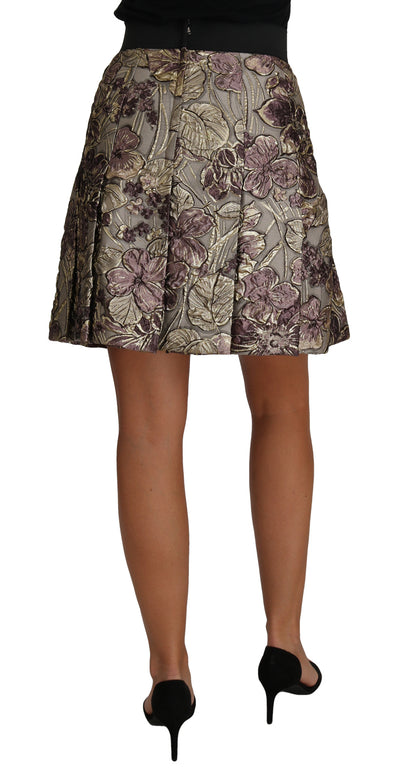 Jupe trapèze florale élégante en jacquard Dolce &amp; Gabbana