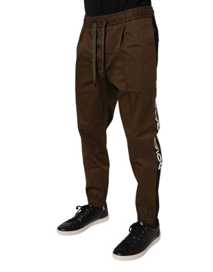Dolce & Gabbana Brown Cotton Stretch Jogger Sweatpants Pants by Dolce & Gabbana