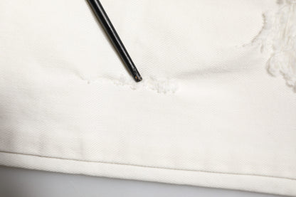 Dolce & Gabbana White Tattered Graffiti Skinny Denim Jeans by Dolce & Gabbana