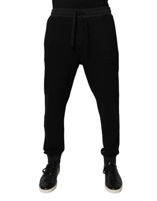 Dolce & Gabbana Black Logo Men Jogger Cotton Sweatpants Pants by Dolce & Gabbana