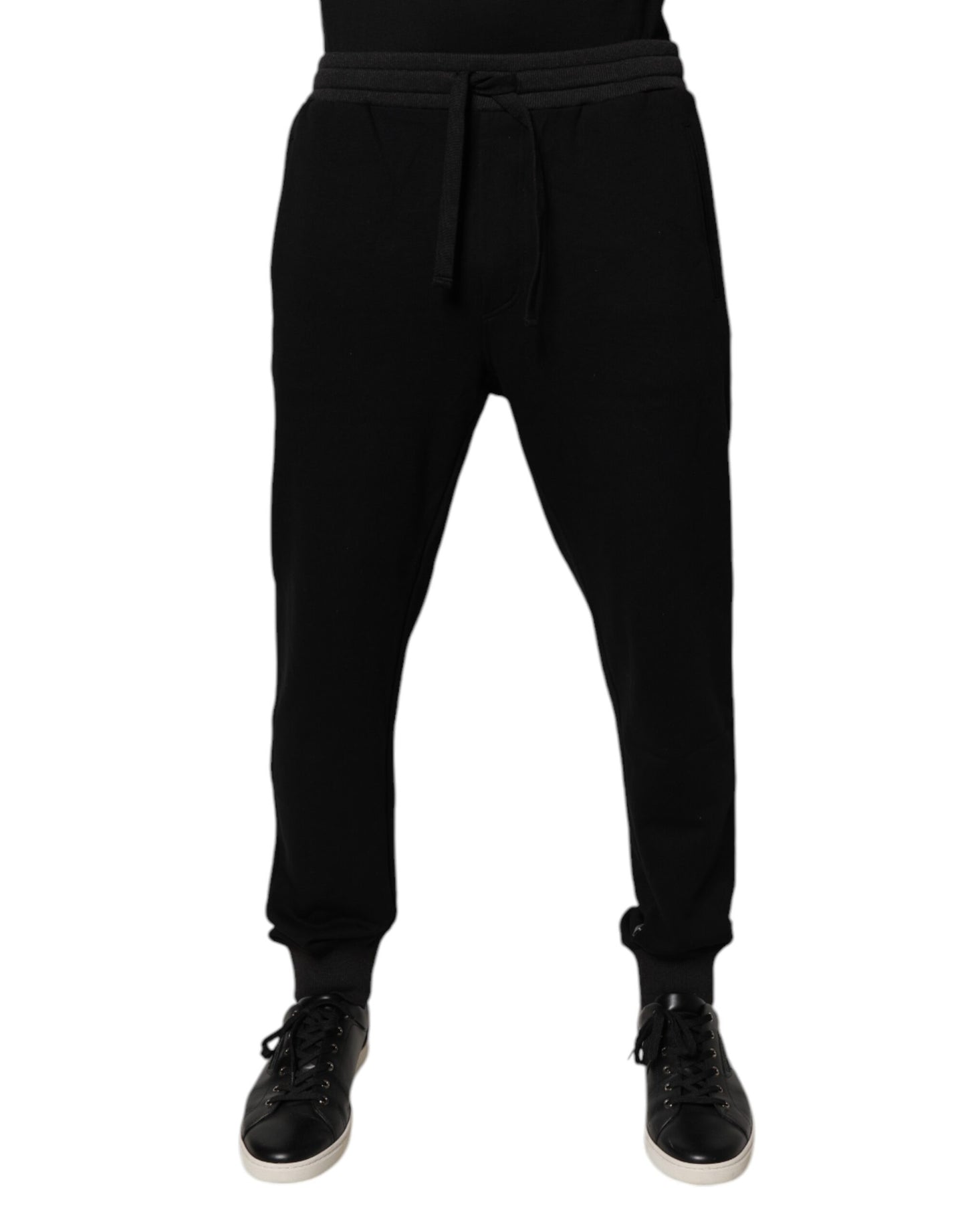Dolce & Gabbana Black Logo Men Jogger Cotton Sweatpants Pants by Dolce & Gabbana