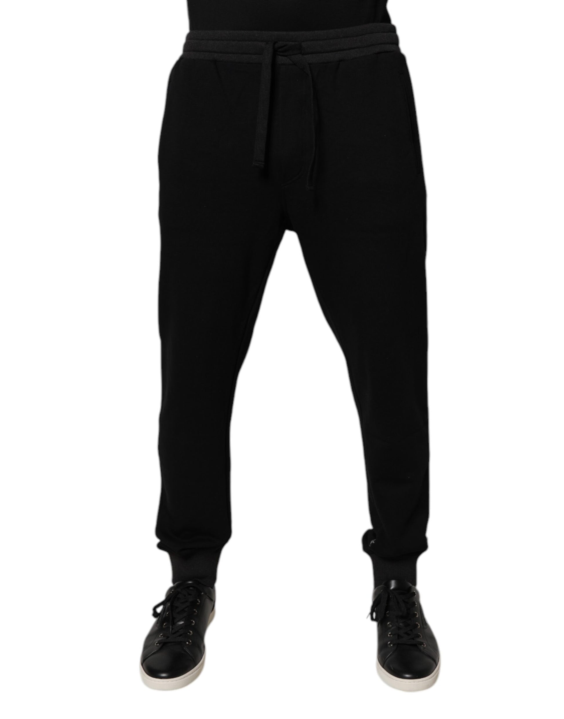 Dolce & Gabbana Black Logo Men Jogger Cotton Sweatpants Pants by Dolce & Gabbana