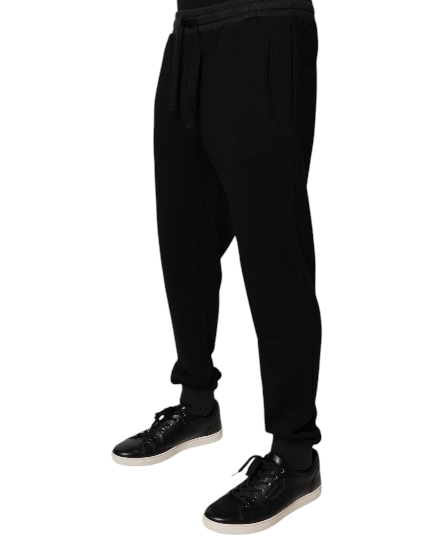Dolce & Gabbana Black Logo Men Jogger Cotton Sweatpants Pants by Dolce & Gabbana