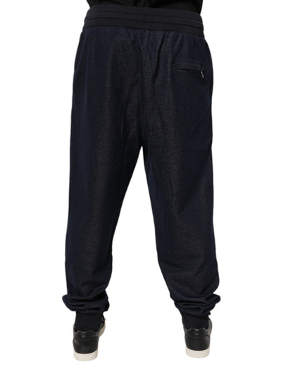 Dolce & Gabbana Black Jacquard Jogger Men Sweatpants Pants by Dolce & Gabbana
