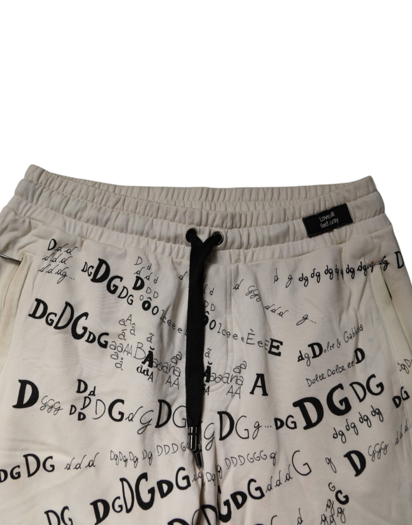 Dolce & Gabbana White Logo Print Men Skinny Sweatpants Pants by Dolce & Gabbana