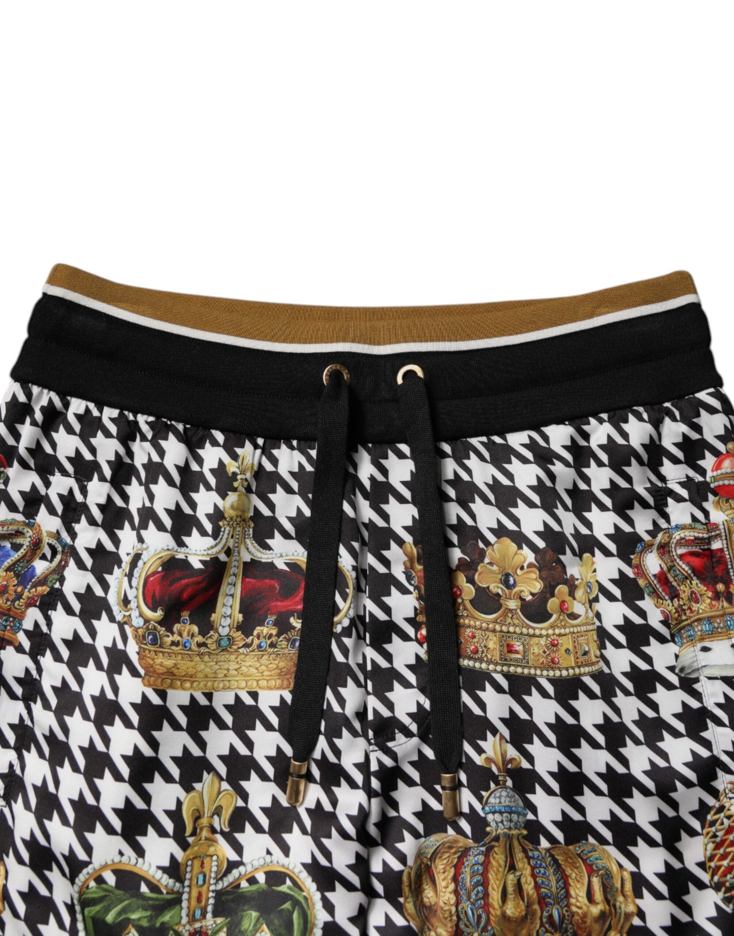 Dolce & Gabbana Multicolor Houndstooth Crown Men Sweatpants Pants by Dolce & Gabbana