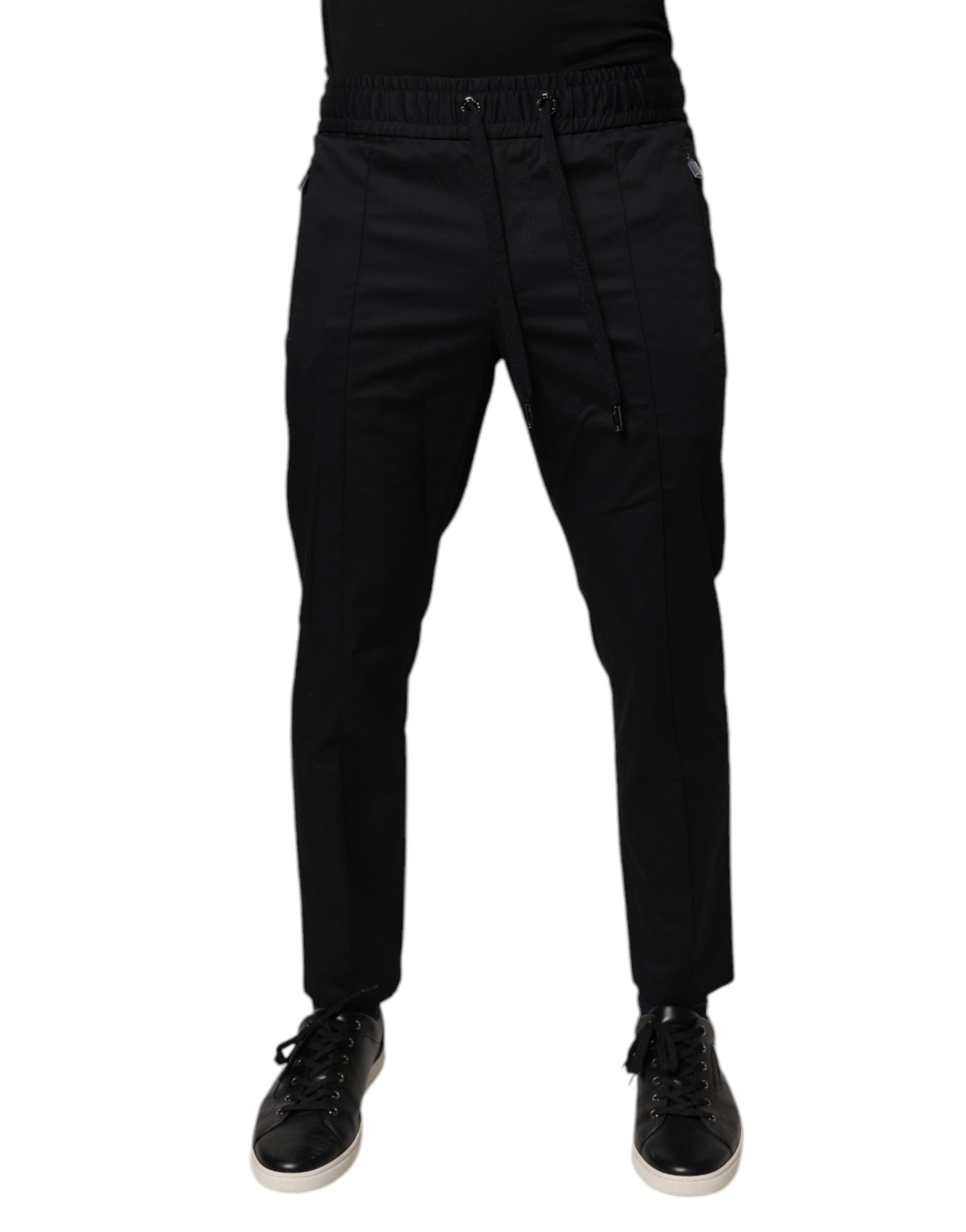 Dolce & Gabbana Dark Blue Cotton Men Jogger Sweatpants Pants by Dolce & Gabbana
