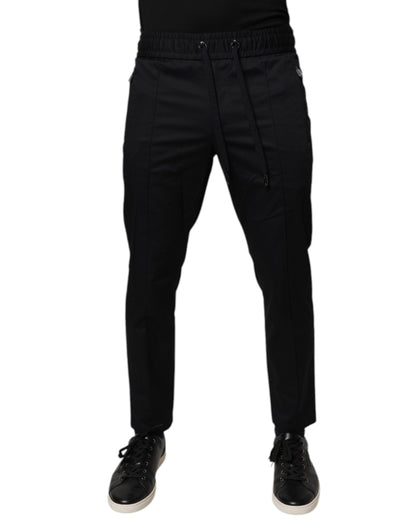 Dolce & Gabbana Dark Blue Cotton Men Jogger Sweatpants Pants by Dolce & Gabbana