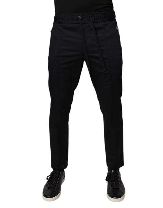 Dolce & Gabbana Dark Blue Cotton Men Jogger Sweatpants Pants by Dolce & Gabbana