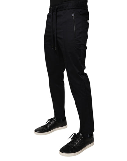 Dolce & Gabbana Dark Blue Cotton Men Jogger Sweatpants Pants by Dolce & Gabbana