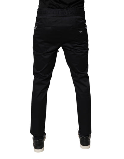 Dolce & Gabbana Dark Blue Cotton Men Jogger Sweatpants Pants by Dolce & Gabbana