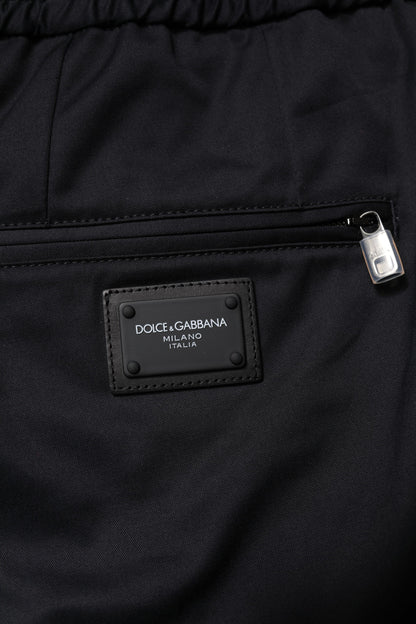 Dolce & Gabbana Dark Blue Cotton Men Jogger Sweatpants Pants by Dolce & Gabbana