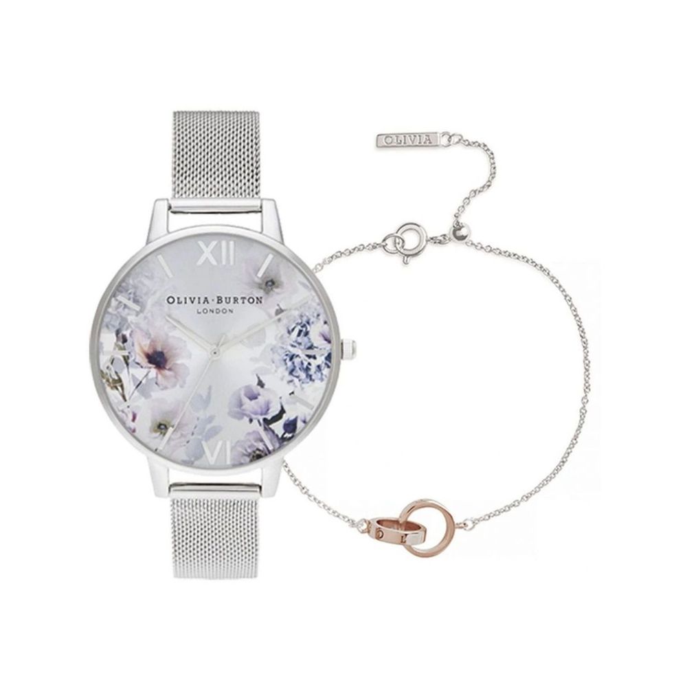 Montre Olivia Burton en acier inoxydable gris