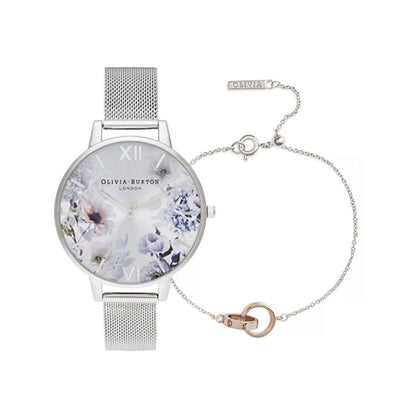 Montre Olivia Burton en acier inoxydable gris