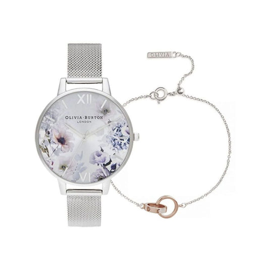 Montre Olivia Burton en acier inoxydable gris