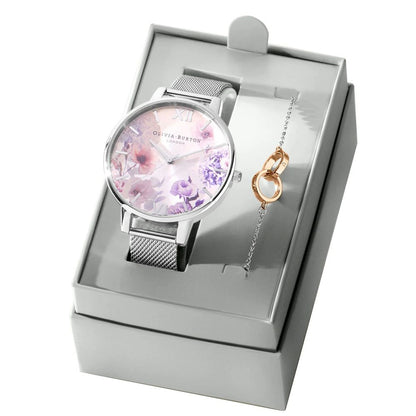 Montre Olivia Burton en acier inoxydable gris