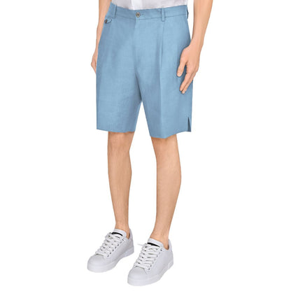 Short homme en lin bleu clair Dolce &amp; Gabbana