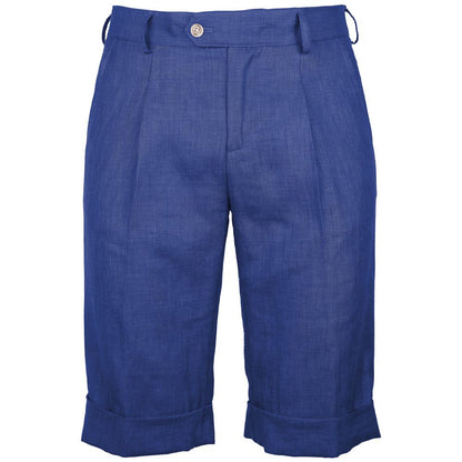 Short en lin bleu fabriqué en Italie