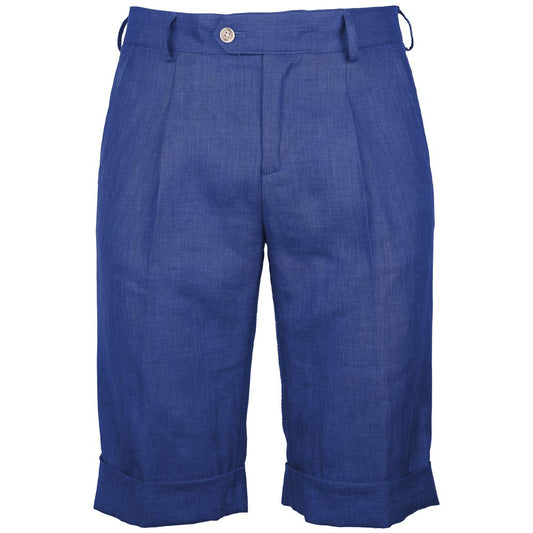 Short en lin bleu fabriqué en Italie