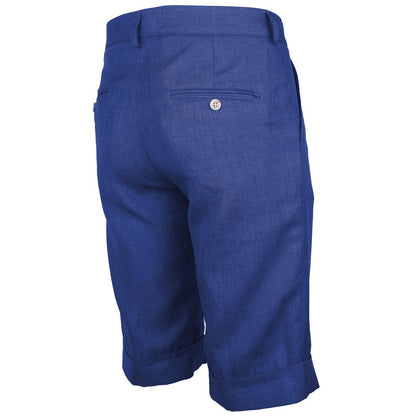Short en lin bleu fabriqué en Italie