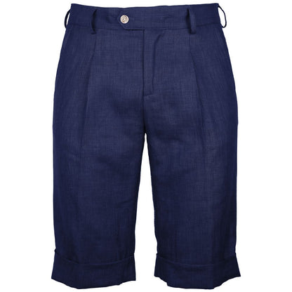 Short en lin bleu fabriqué en Italie
