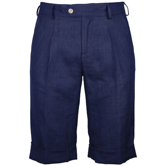 Short en lin bleu fabriqué en Italie