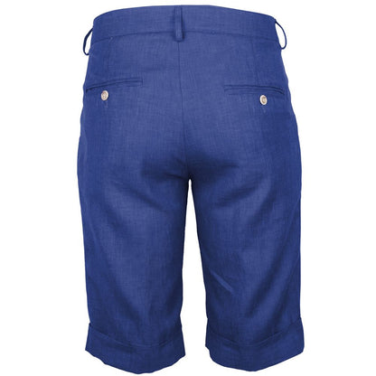 Short en lin bleu fabriqué en Italie