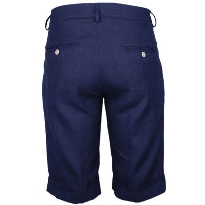 Short en lin bleu fabriqué en Italie