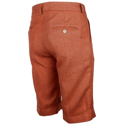 Short en lin marron fabriqué en Italie