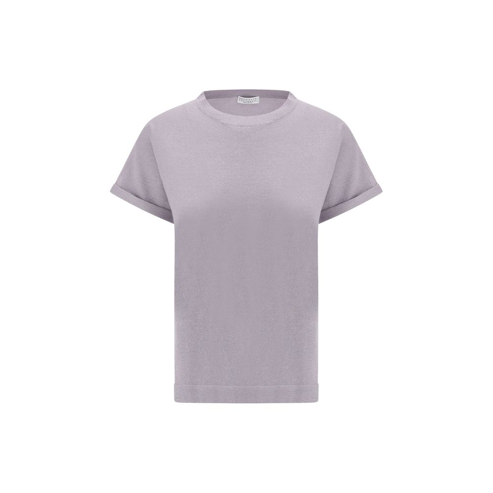T-shirt à paillettes en cachemire Brunello Cucinelli