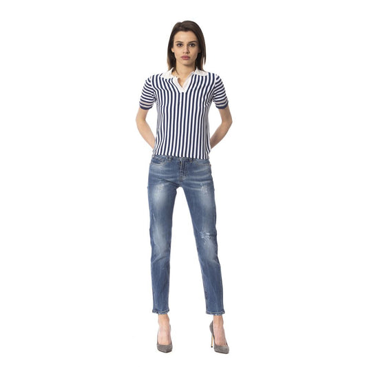 Frankie Morello Blue Other Fibres Women Jeans by Frankie Morello
