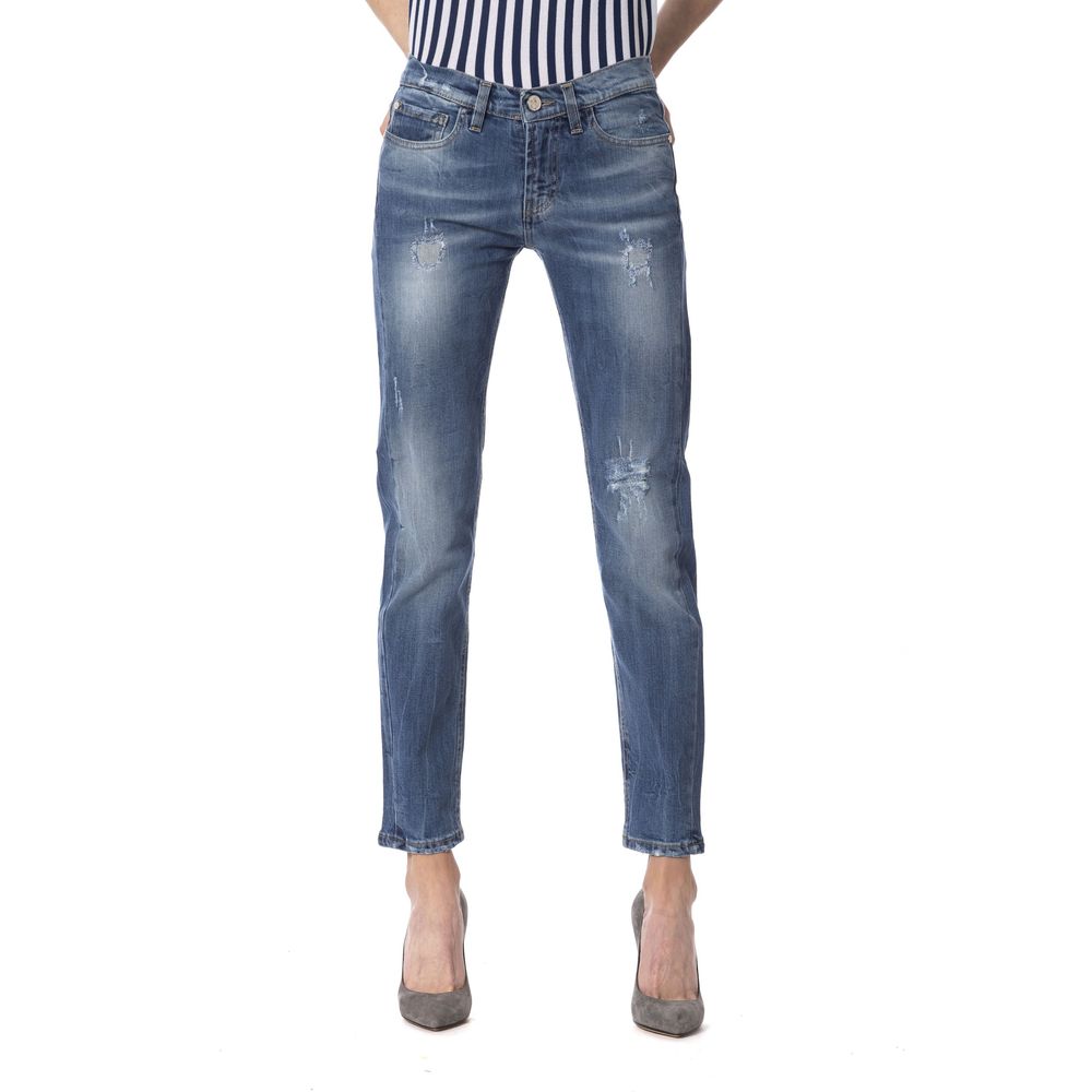 Frankie Morello Blue Other Fibres Women Jeans by Frankie Morello