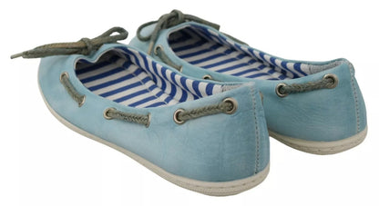 Mocassins ballerines Pantofola D'Oro en daim bleu ciel avec nœud et dentelle