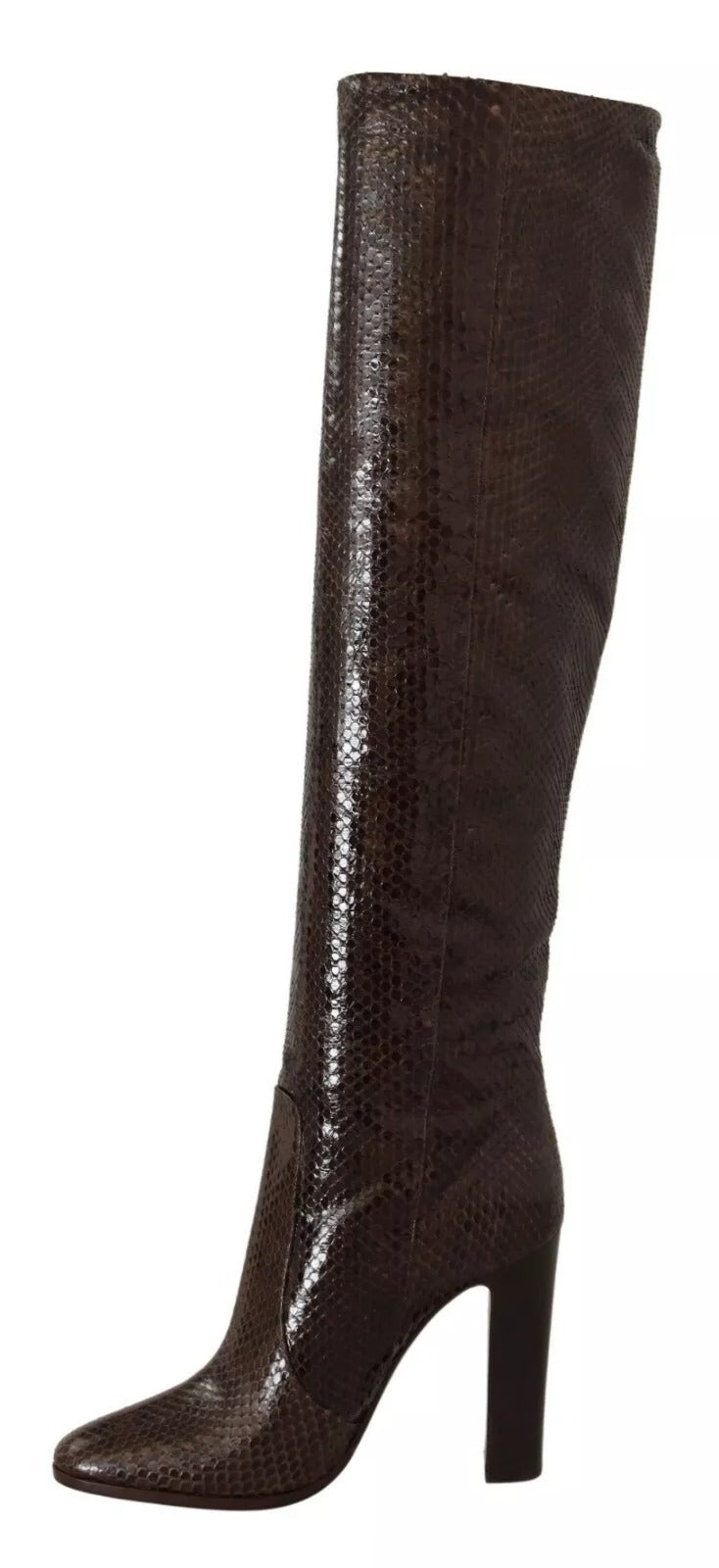 Dolce & Gabbana Brown Exotic Leather Heels High Boots Shoes by Dolce & Gabbana