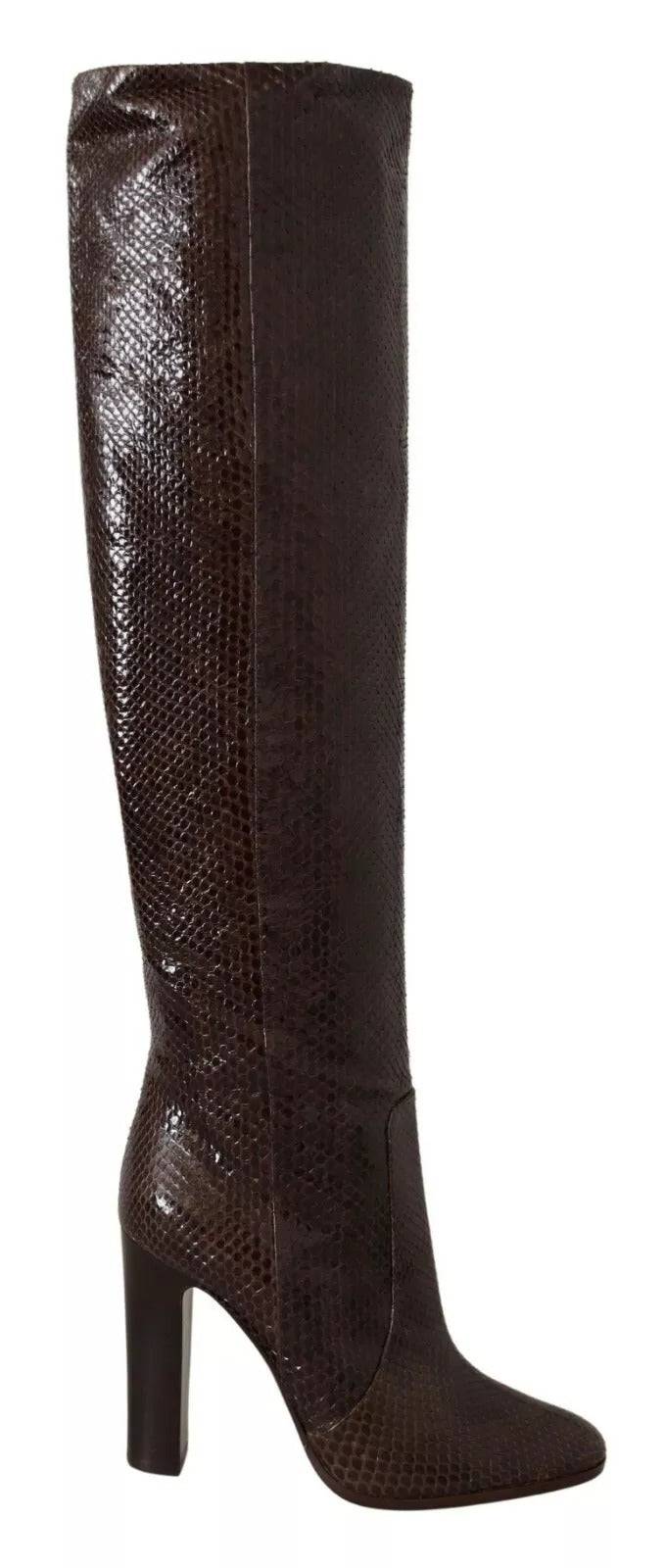 Dolce & Gabbana Brown Exotic Leather Heels High Boots Shoes by Dolce & Gabbana
