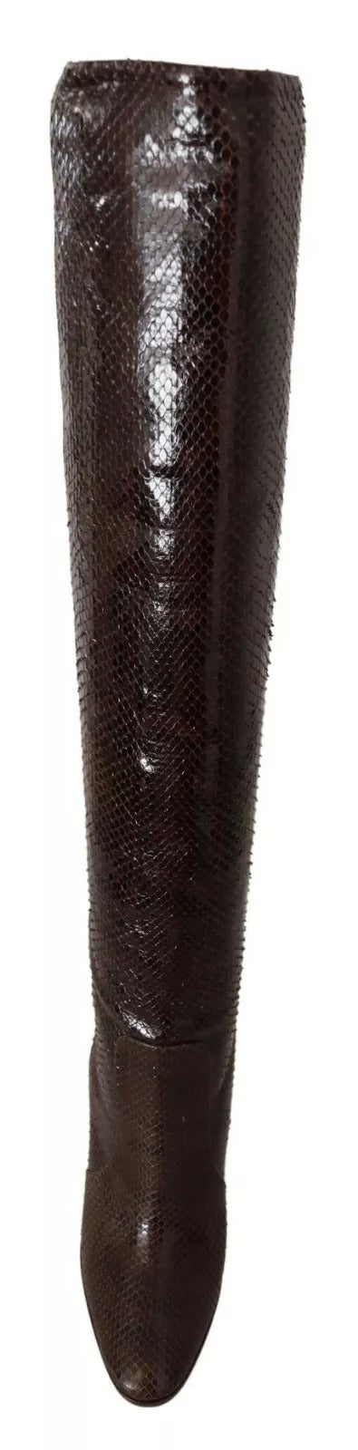 Dolce & Gabbana Brown Exotic Leather Heels High Boots Shoes by Dolce & Gabbana