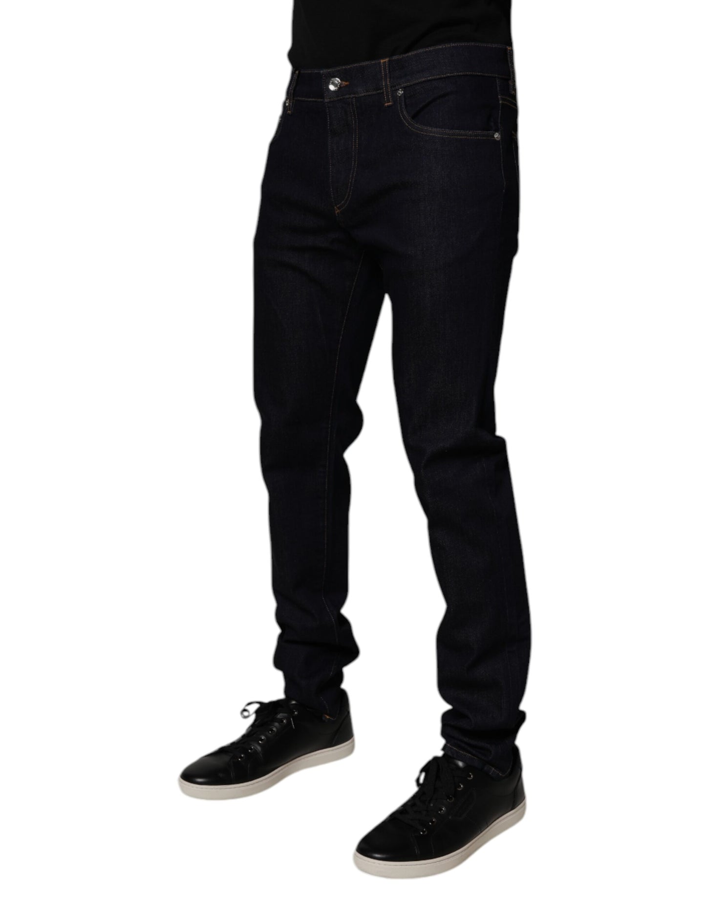 Dolce & Gabbana Black Cotton Stretch Men Skinny Denim Jeans by Dolce & Gabbana