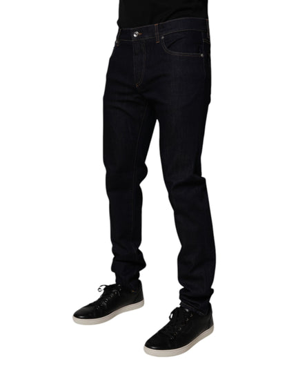 Dolce & Gabbana Black Cotton Stretch Men Skinny Denim Jeans by Dolce & Gabbana