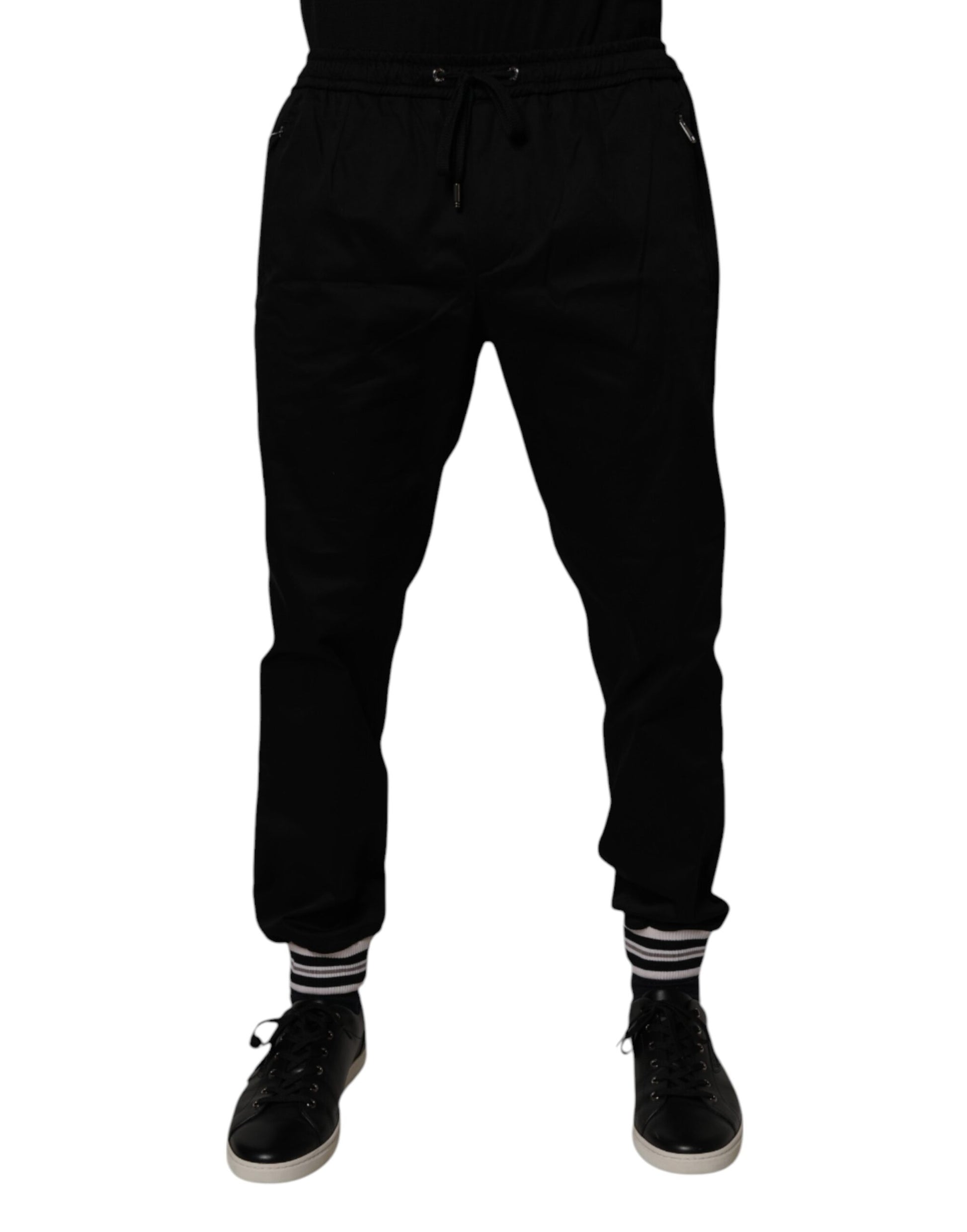 Dolce & Gabbana Black Cotton Stretch Jogger Sweatpants Pants by Dolce & Gabbana