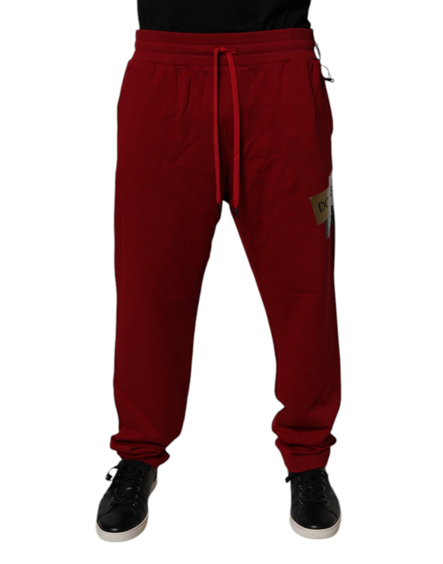 Dolce & Gabbana Red Logo Tape Cotton Jogger Sweatpants Pants by Dolce & Gabbana
