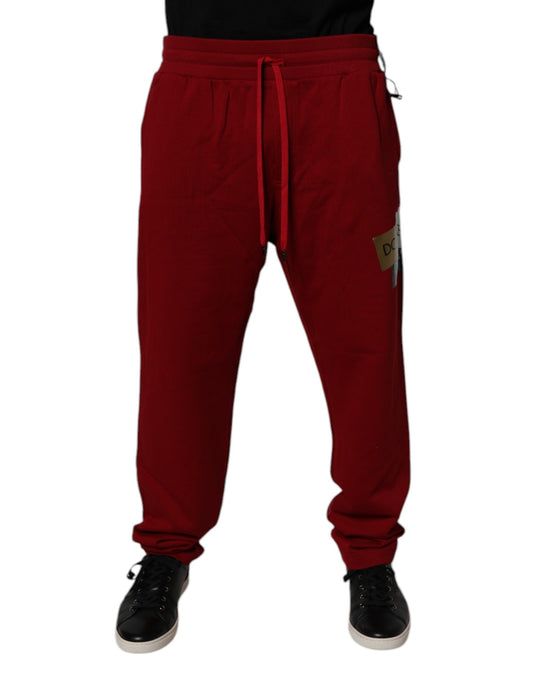 Dolce & Gabbana Red Logo Tape Cotton Jogger Sweatpants Pants by Dolce & Gabbana